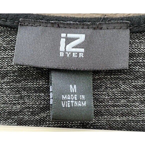 Iz Byer Knit Dress M Gray Crisscross V-Neck Trapeze Swing Y2K Soft Whimsigoth - Picture 11 of 13